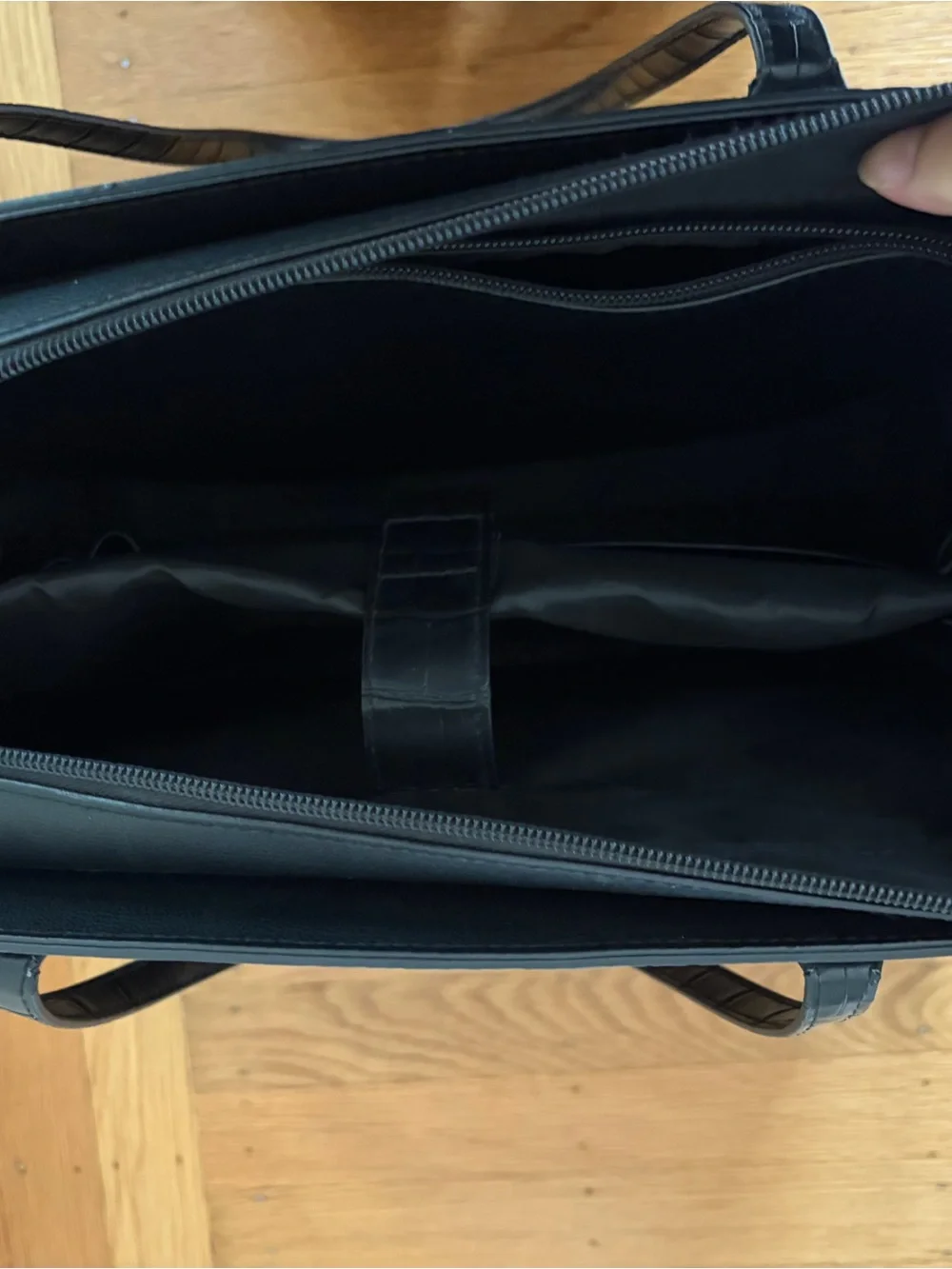BEIS Black Croc Large Work Tote